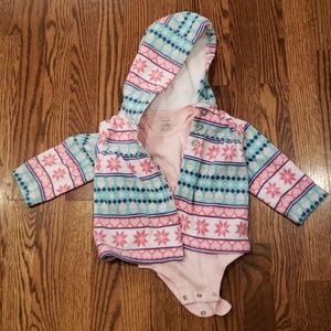 Carter's fleece hoodie and short sleeved onesie